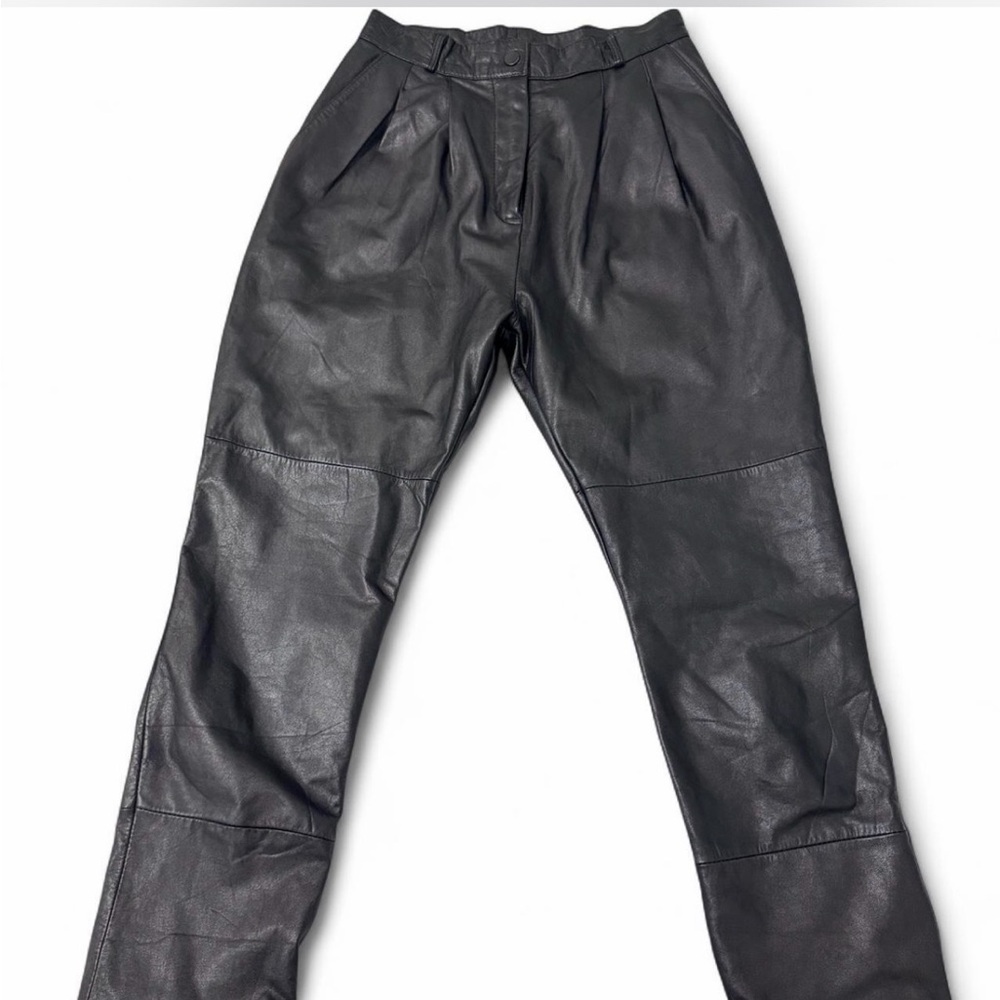 Avon Charcoal Leather Dress Pants